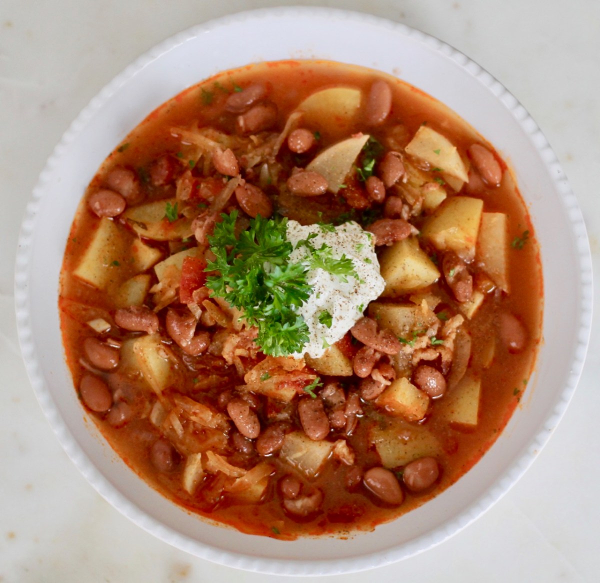 Soup with sauerkraut, potatoes and beans&nbsp;(Jota)